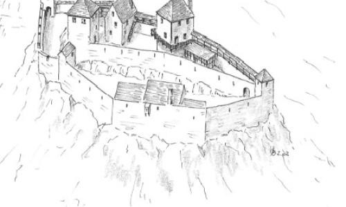 Zeichnung Burg Hewenegg
